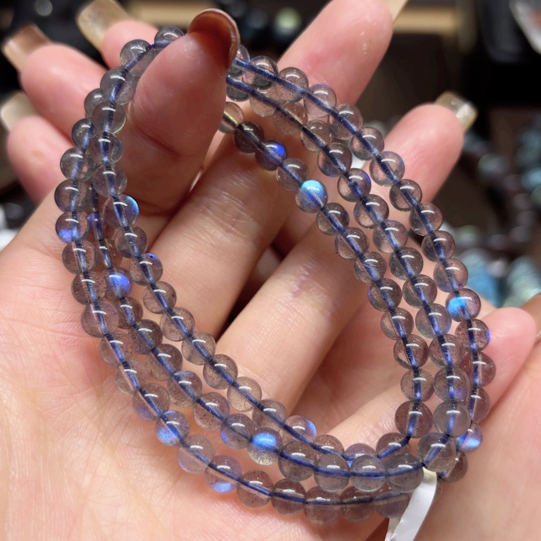 未镶嵌手链长石5.2mm左右