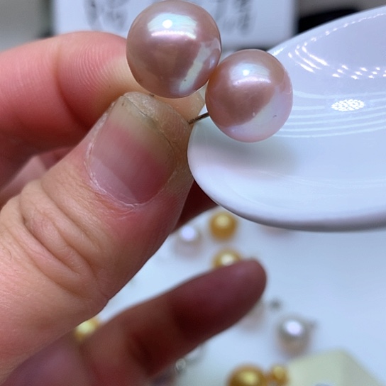 淡水珍珠耳饰银S925镶嵌