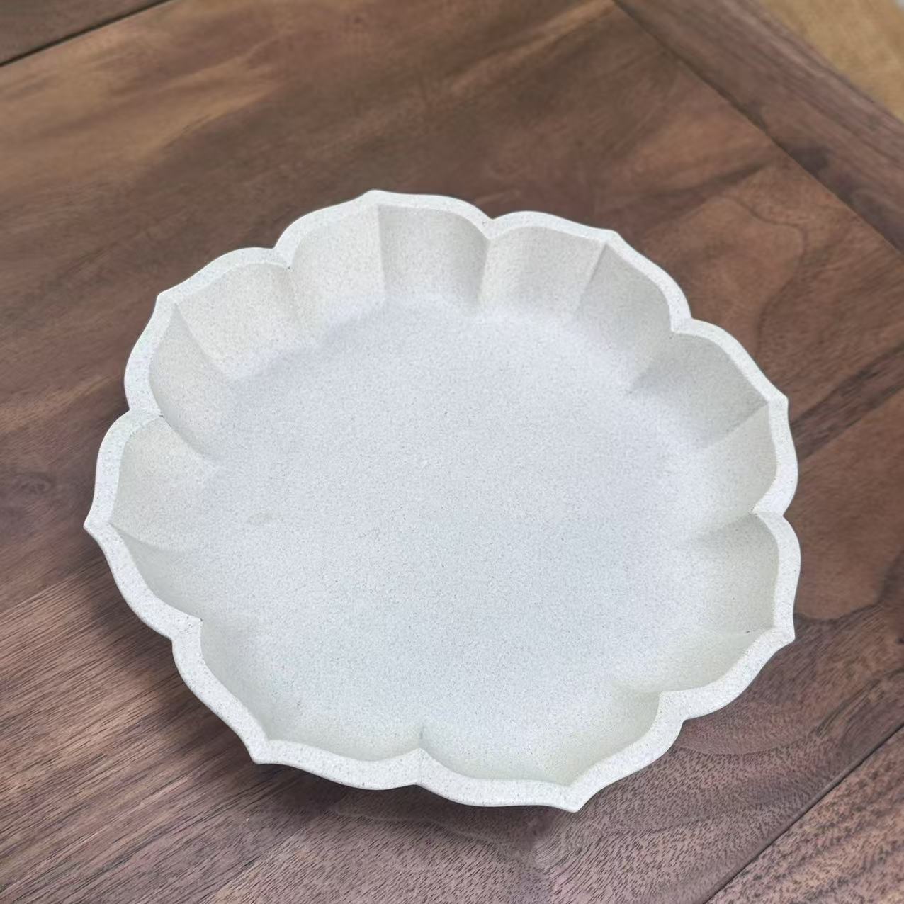 松泉茶器丨《果盘》 白段泥 手工 纯色 防烫 外圈19cm 内圈14cm