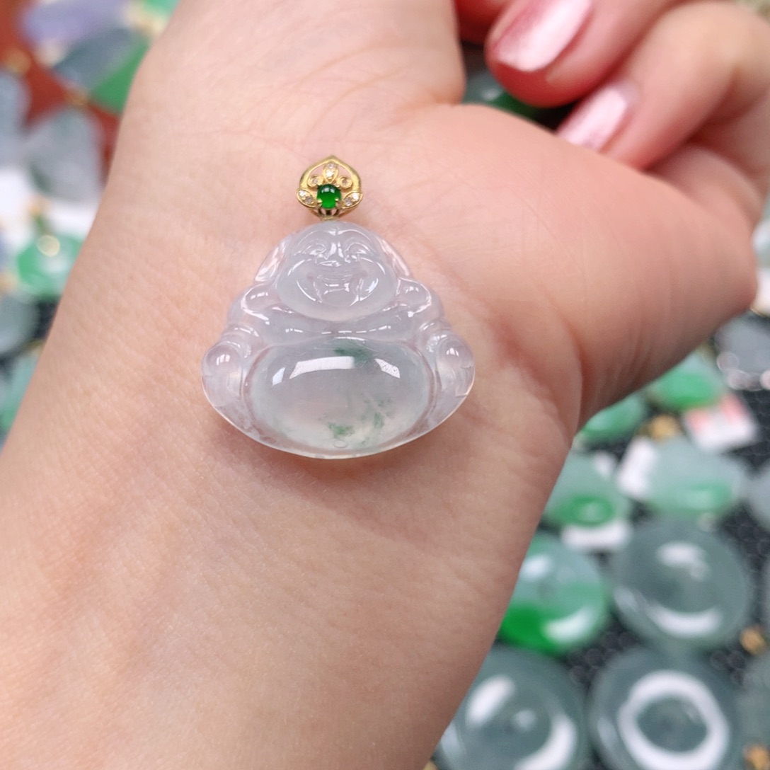 【闪购商品】翡翠吊坠(不含链)18K金镶嵌Y**…