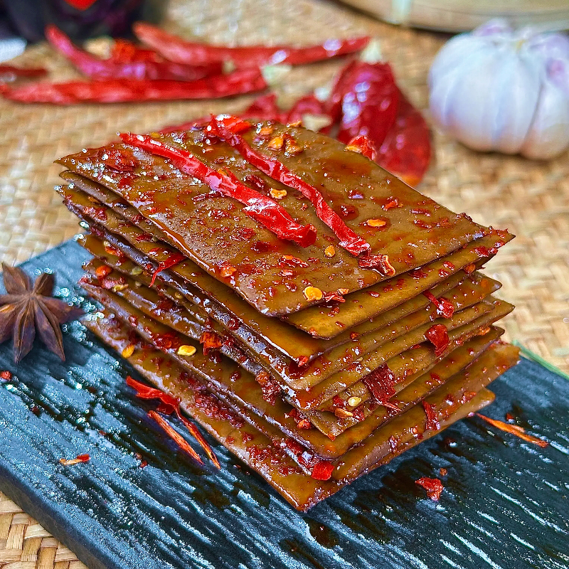 千百度牛皮豆干老式卤制重庆特产香辣五香豆腐休闲解馋零食小吃商品图