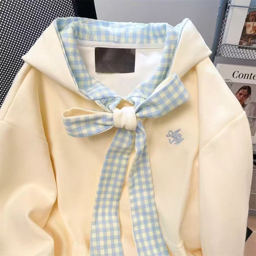 【找到对应价钱，订单留言备注编码】学院卫衣制服女蝴蝶日系连帽春