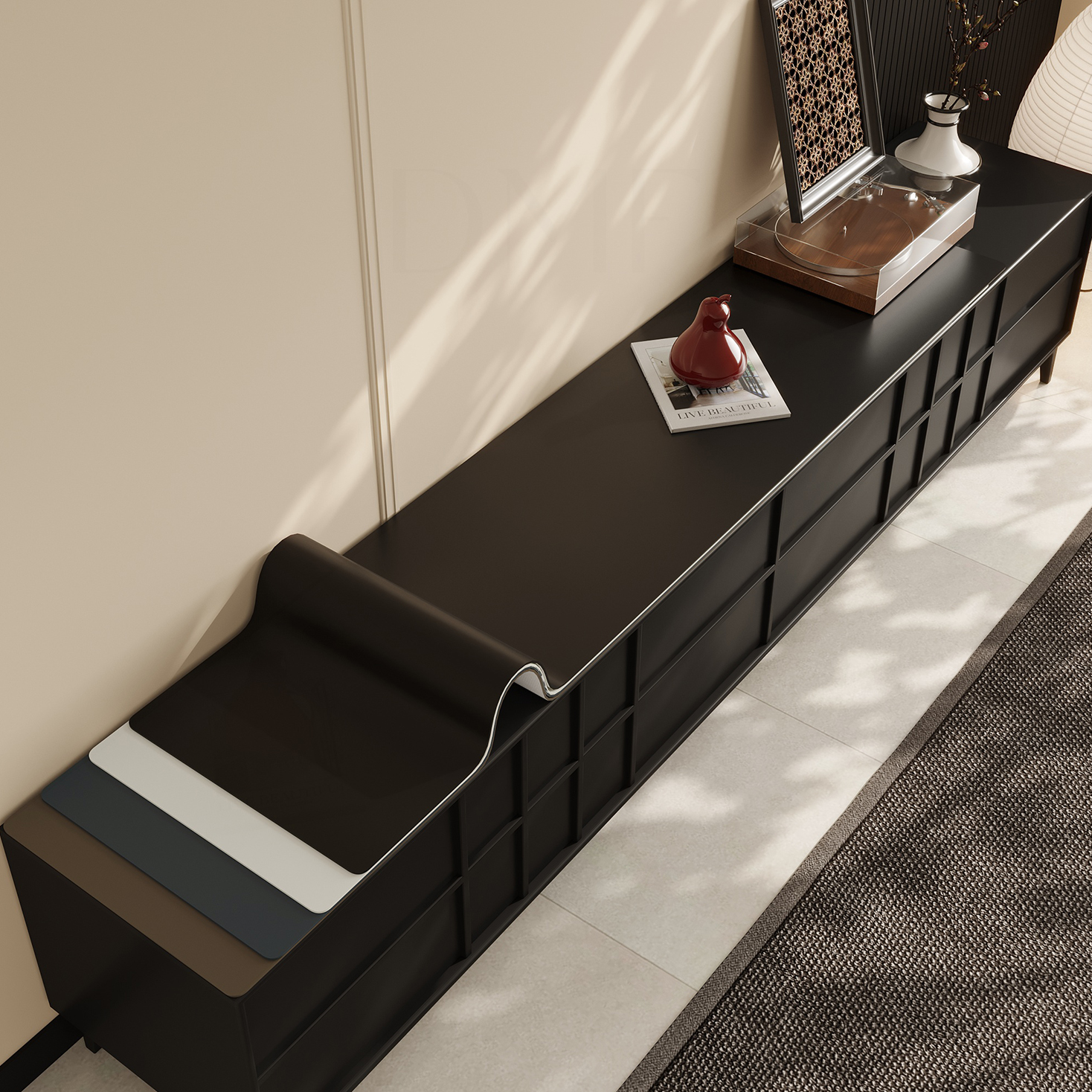 轻奢高级防污有机硅纯色桌垫免洗耐脏电视柜餐边柜垫玄关鞋柜垫