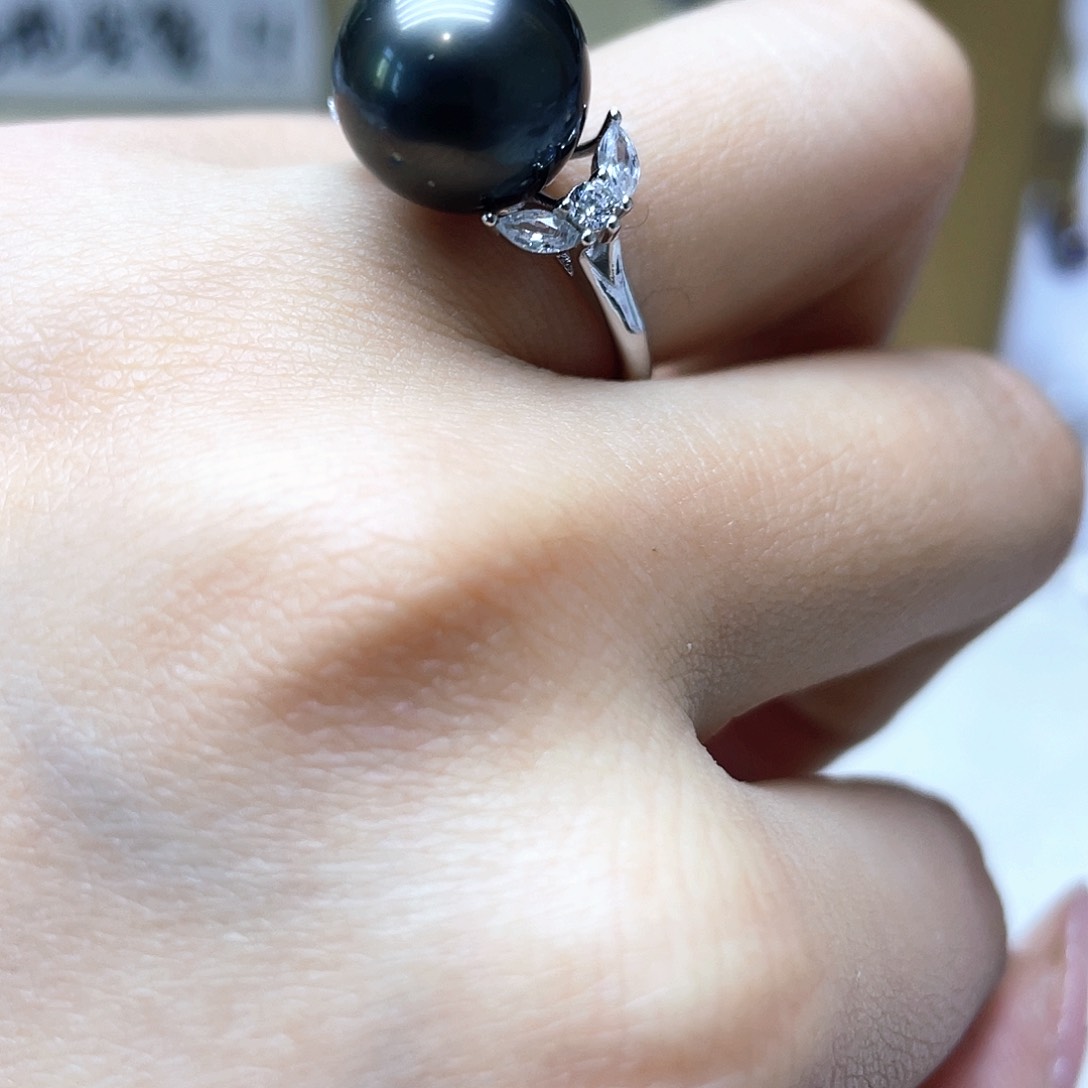 海水珍珠戒指银S925镶嵌