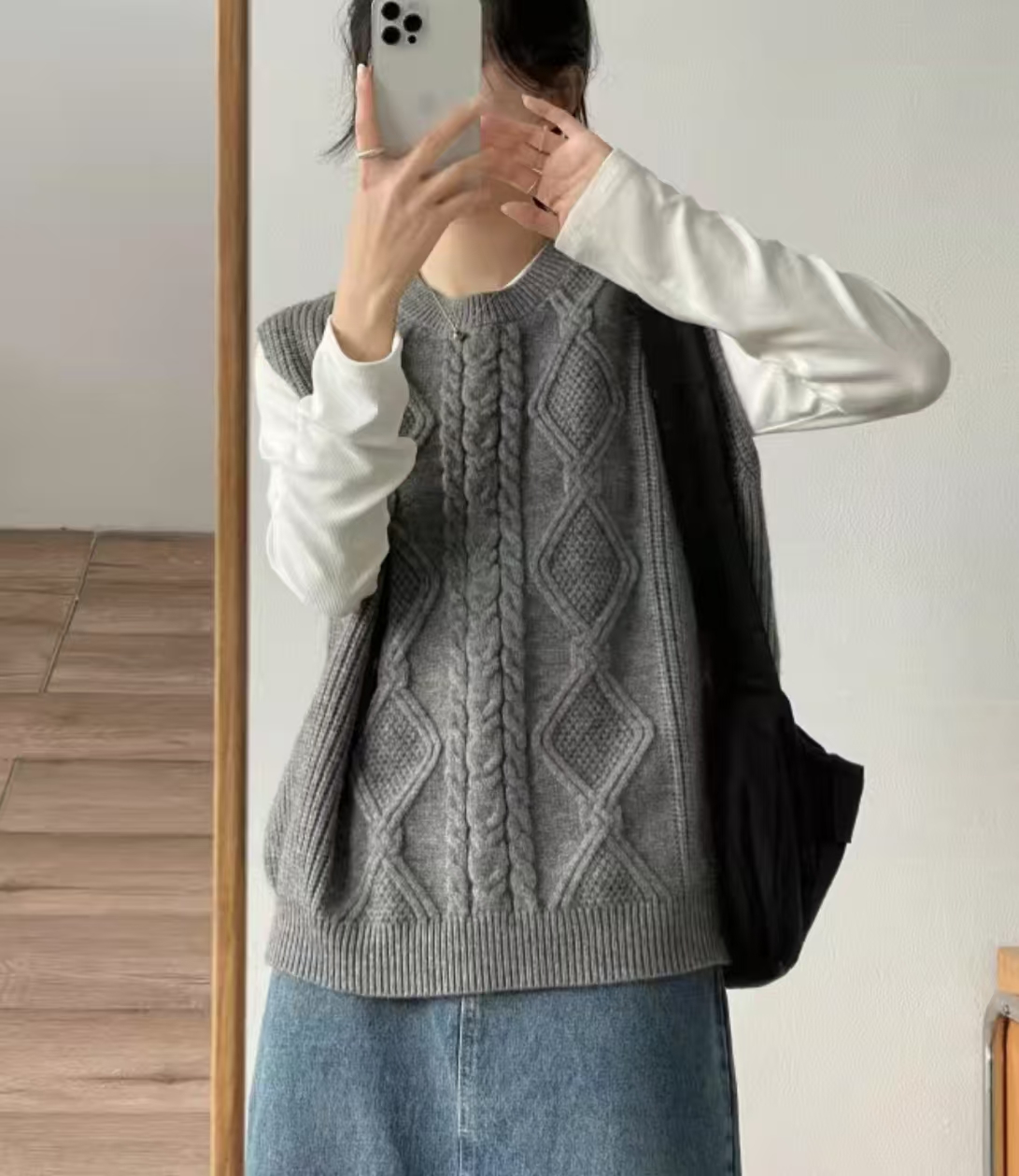 【轻熟法式针织衫马甲】女士秋冬爆款设计感小众保暖内搭上衣马甲