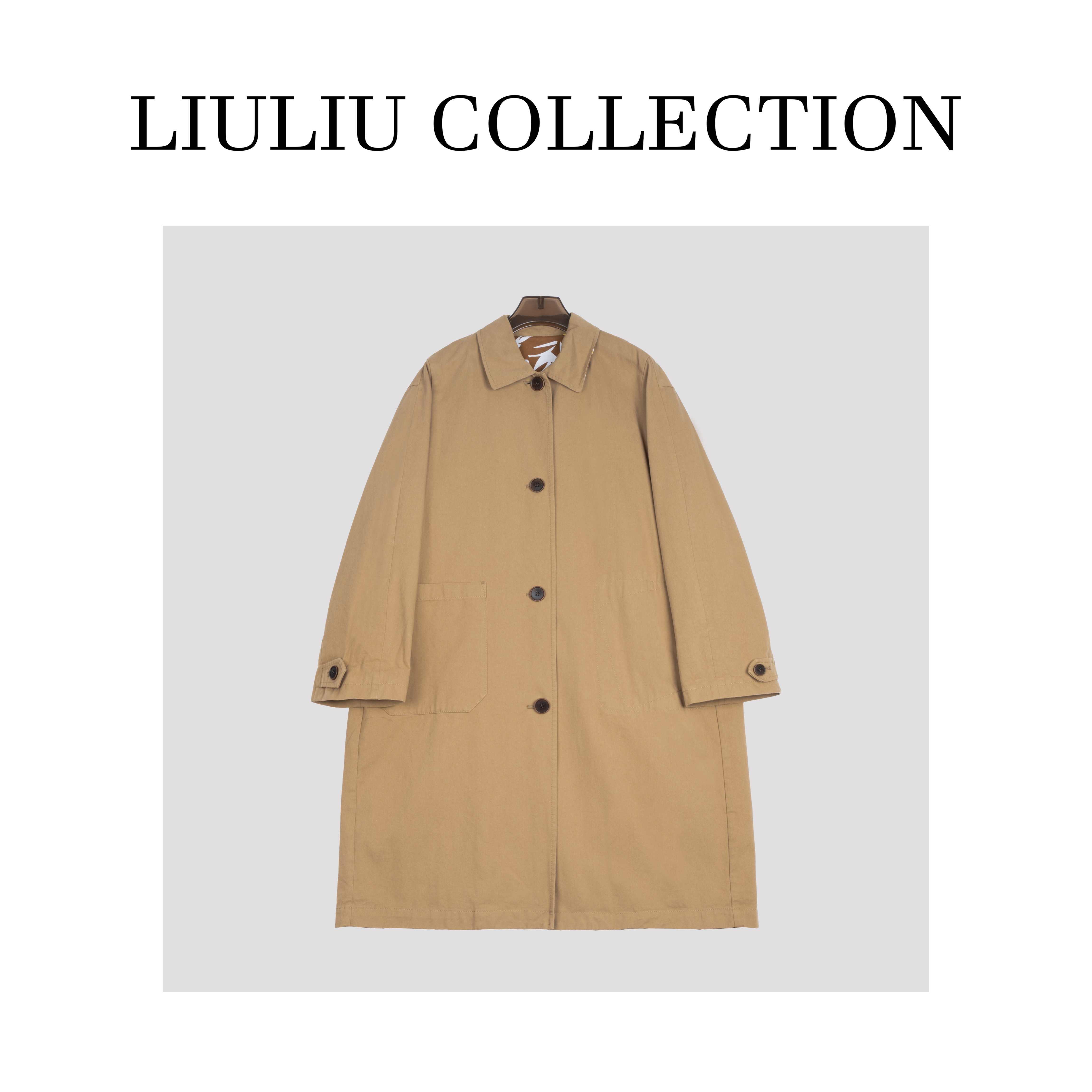 早春新款 简约百搭纯棉中长款风衣女外套E8