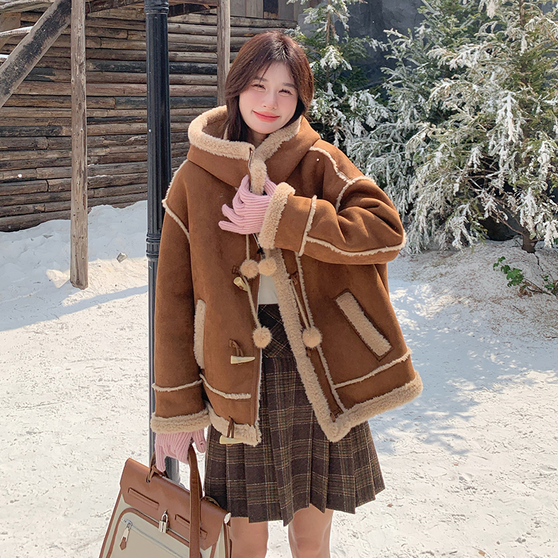 01-25宽松型牛角扣短外套【非主图款】