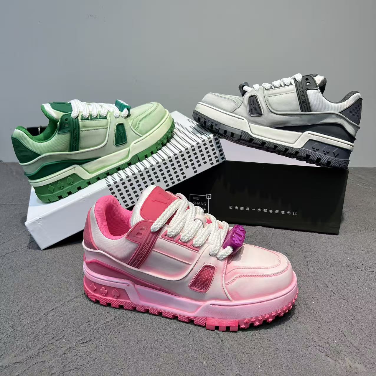 【秋季新品】男款低帮厚实时尚潮流复古擦色做旧休闲百搭胖丁鞋