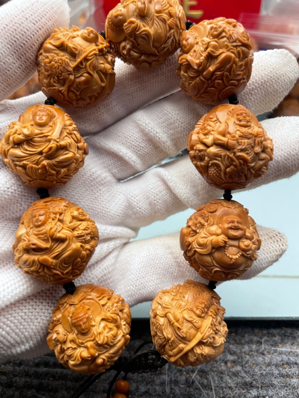 手工雕刻橄榄核手串佛气尊贵男女必备108罗汉拜完佛尺码26✖️27