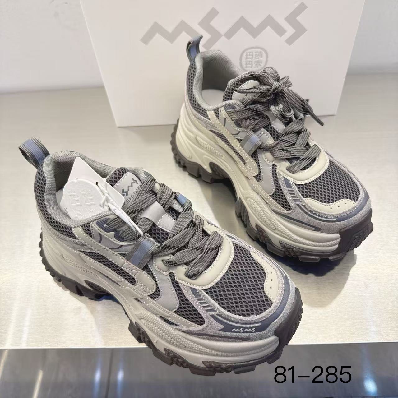 玛莎玛索秋季加绒（单鞋）老爹鞋82-285时尚百搭休闲厚底双网女鞋