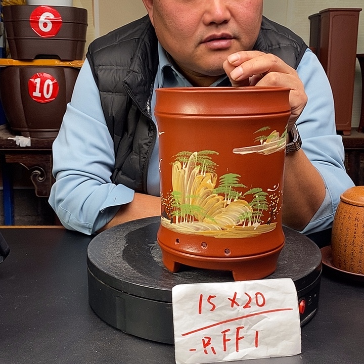 花盆紫砂货号一只FF1竹节