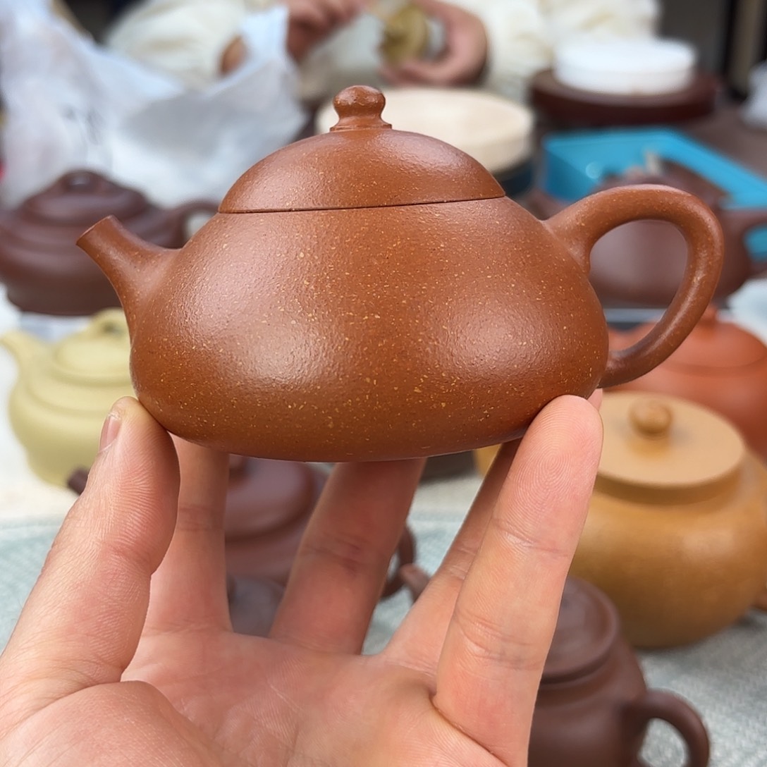 紫砂茶壶丶**点乳瓢 红降坡 半手工