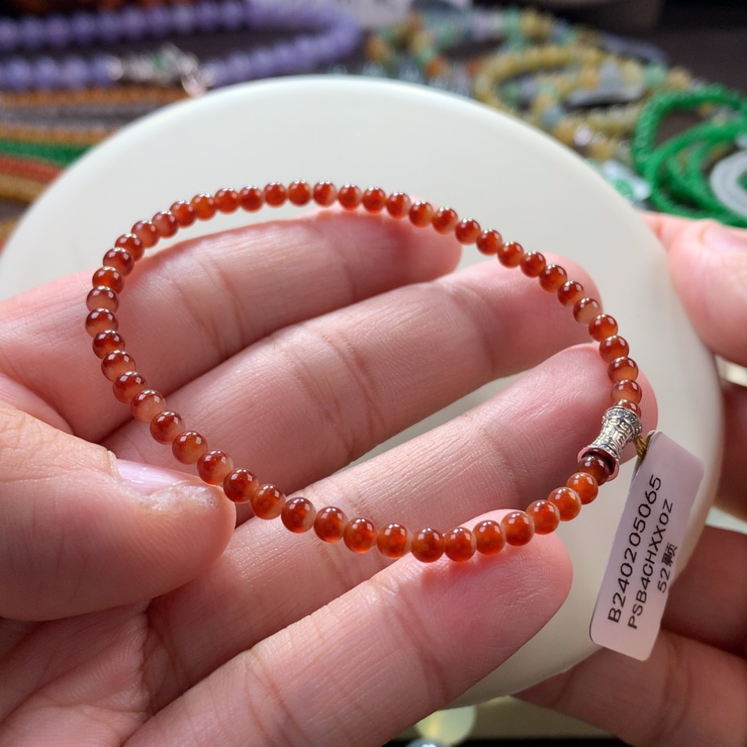 翡翠手链未镶嵌本命年红小米手链