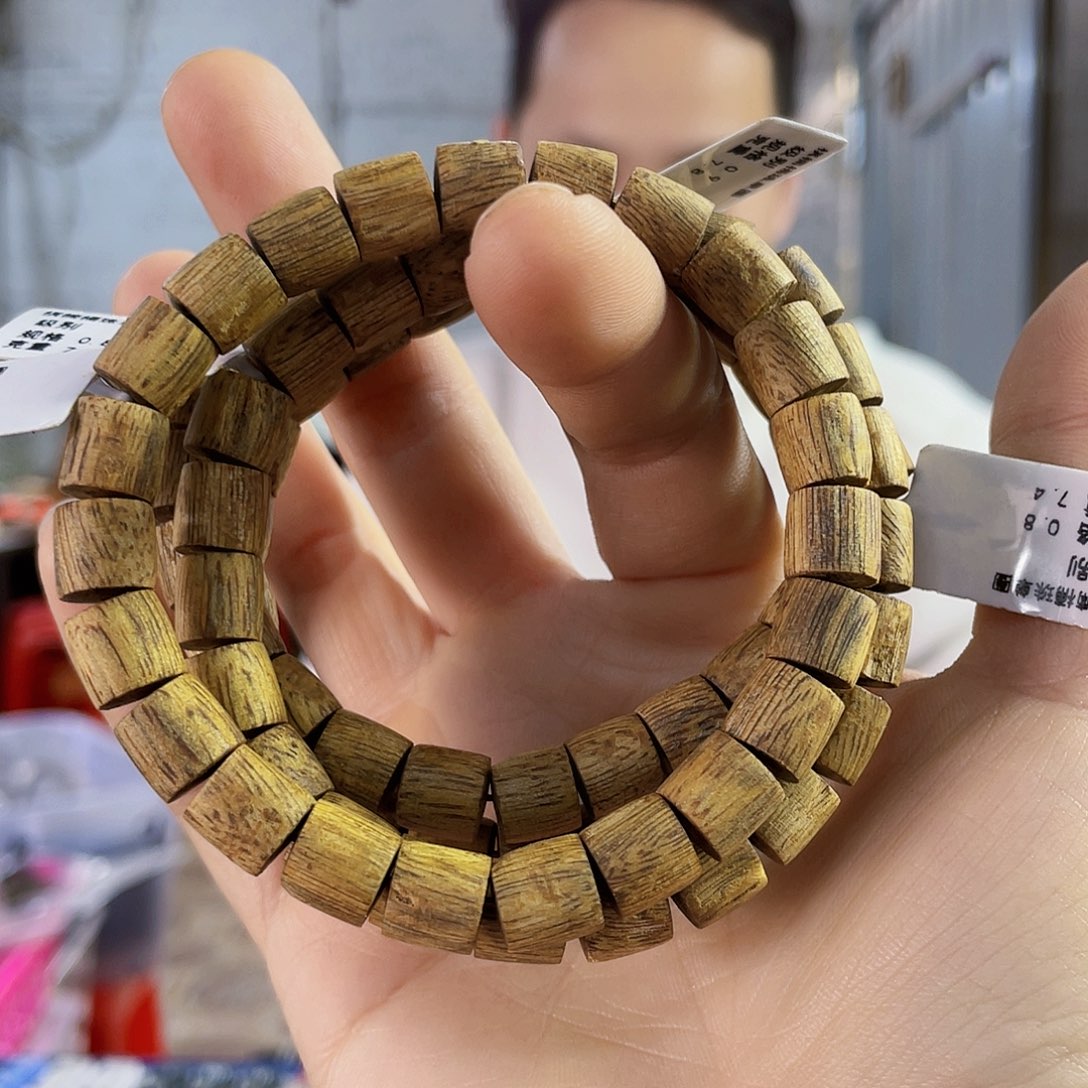 沉香手串棋楠乌身桶珠长串7克多样性发一