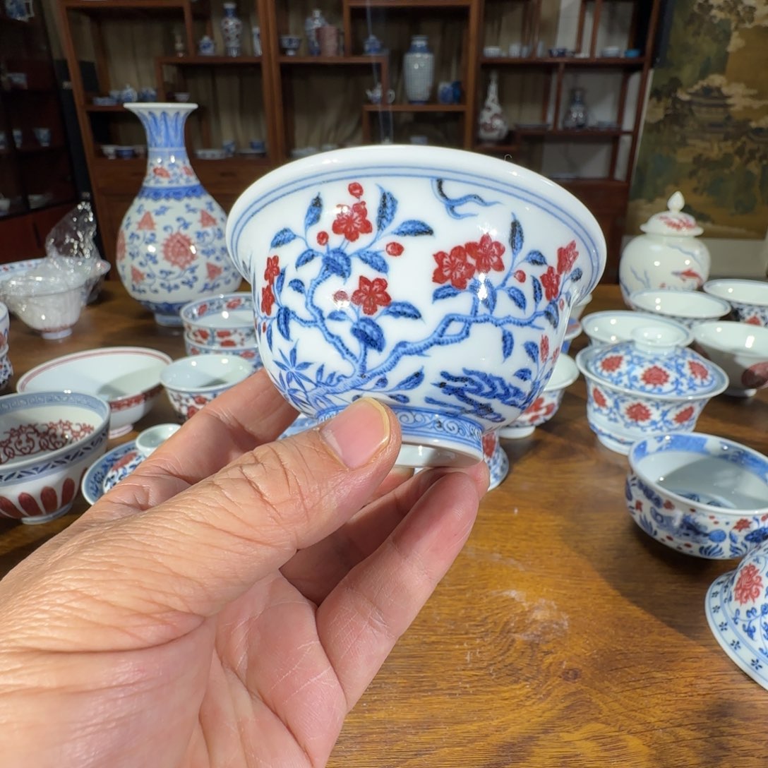 景德镇原矿釉里红陶瓷茶具