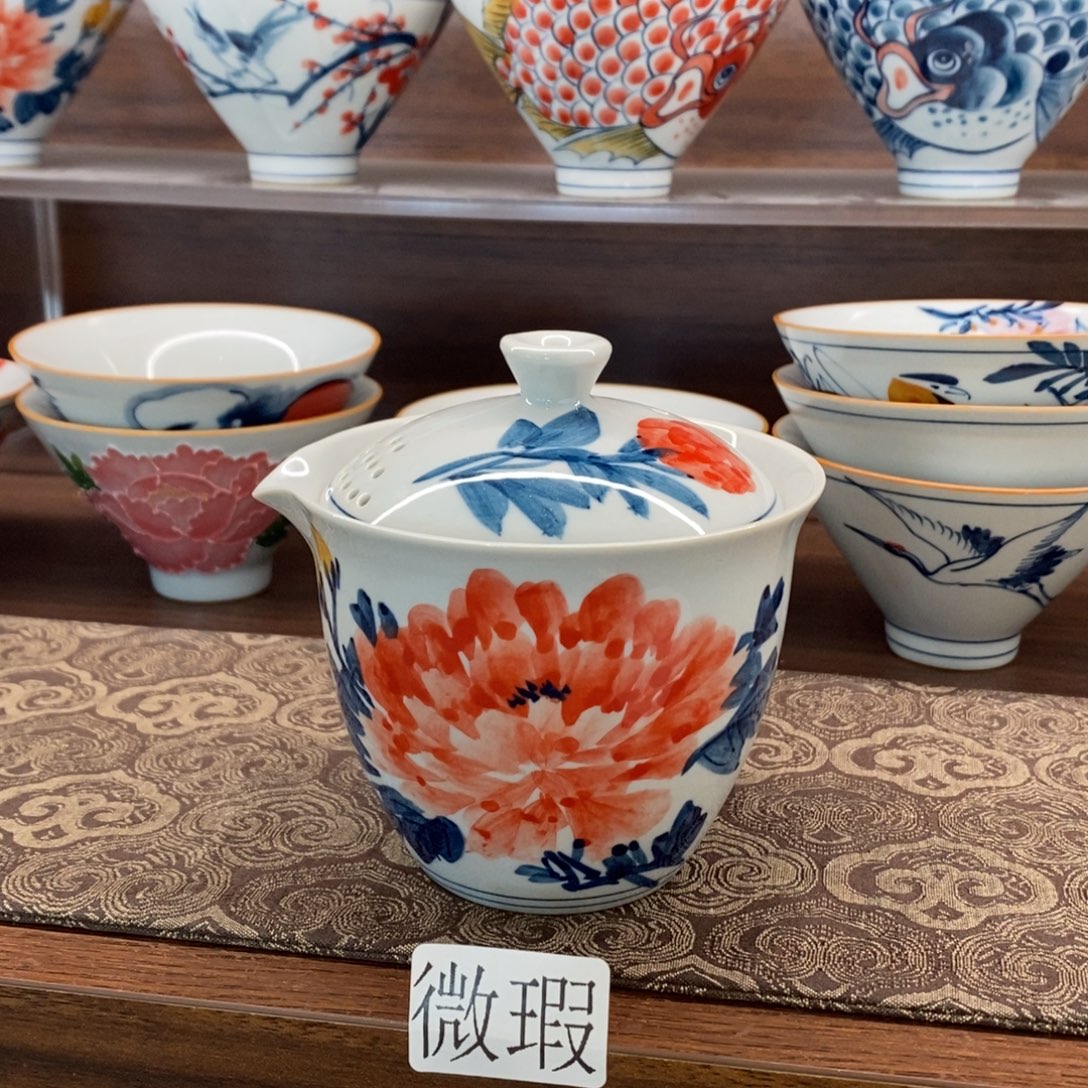 釉下彩老陶泥手工绘制