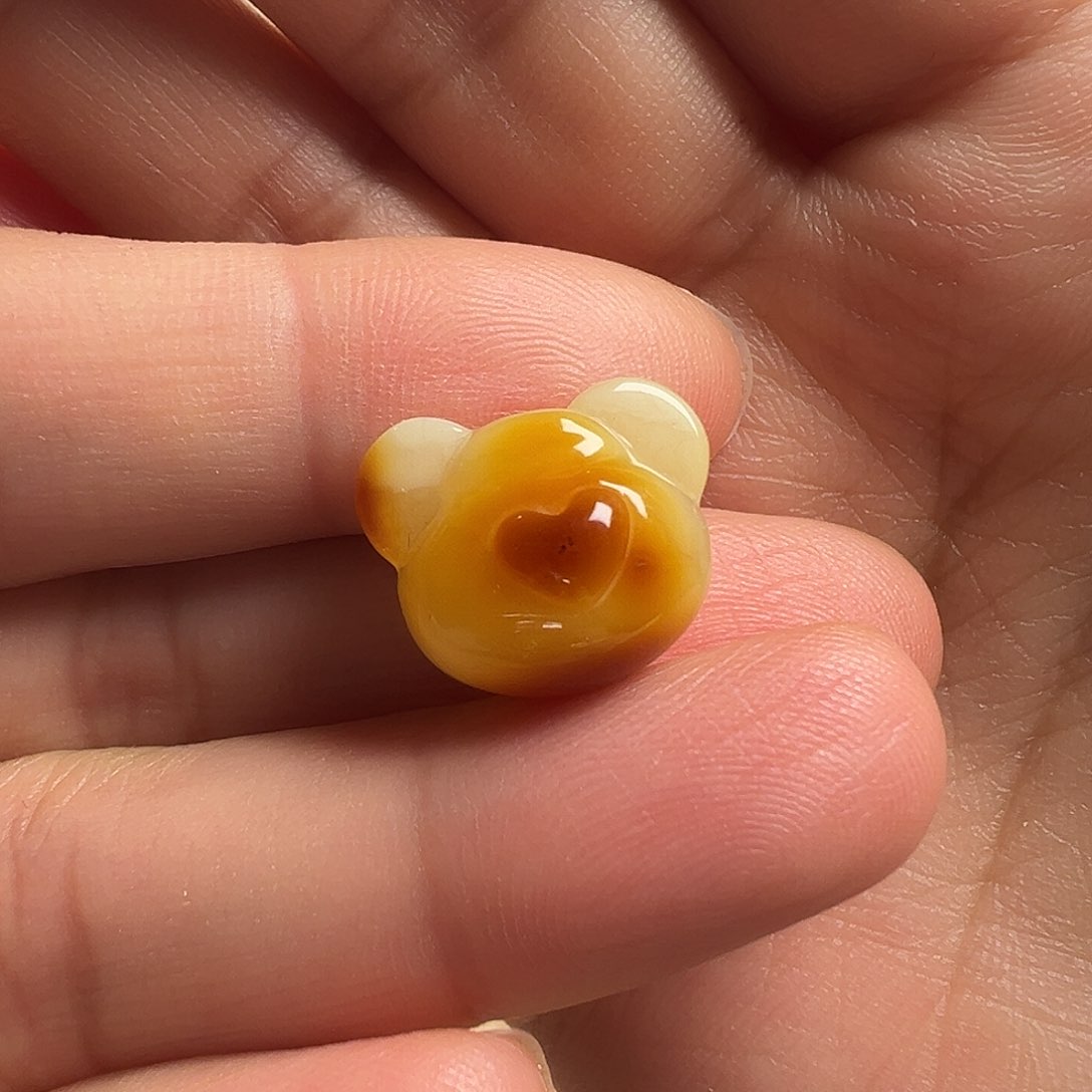 蜜蜡颈饰未镶嵌熊头（有花粉 打孔不退换）