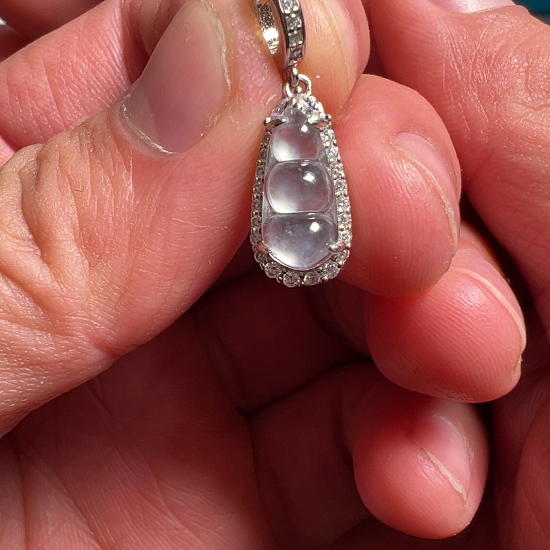 翡翠银S925镶嵌吊坠(不含链)