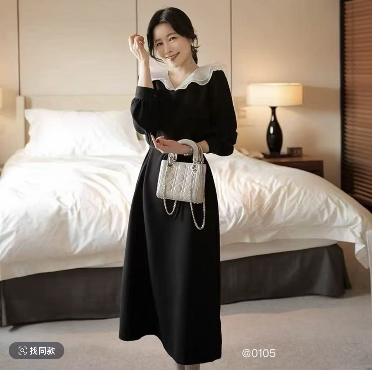 收腰显瘦小黑裙秋季新款