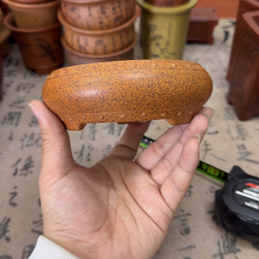 紫砂花盆宜兴紫砂正品10.3x3.5