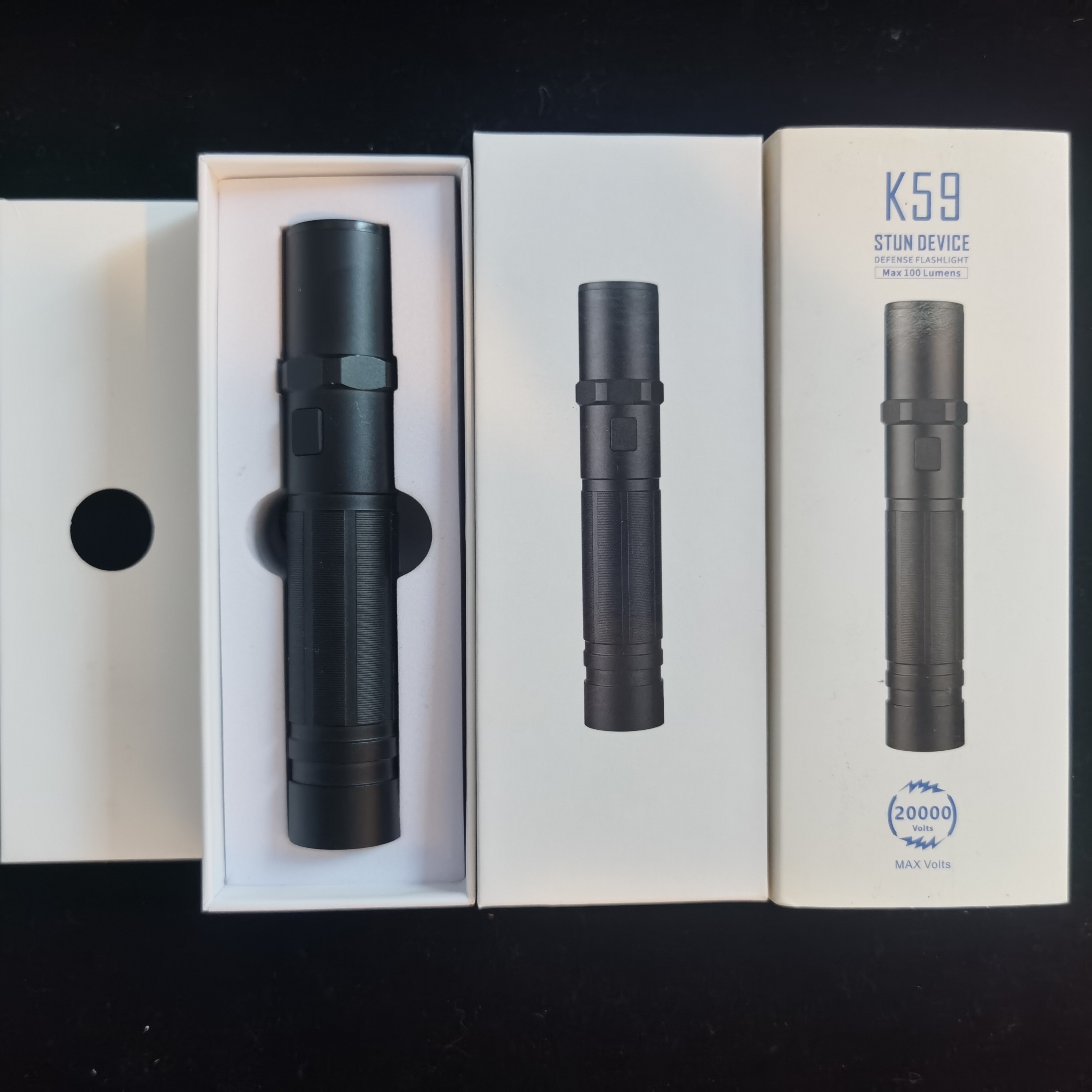 新款户外多功能防身强光手电-K59