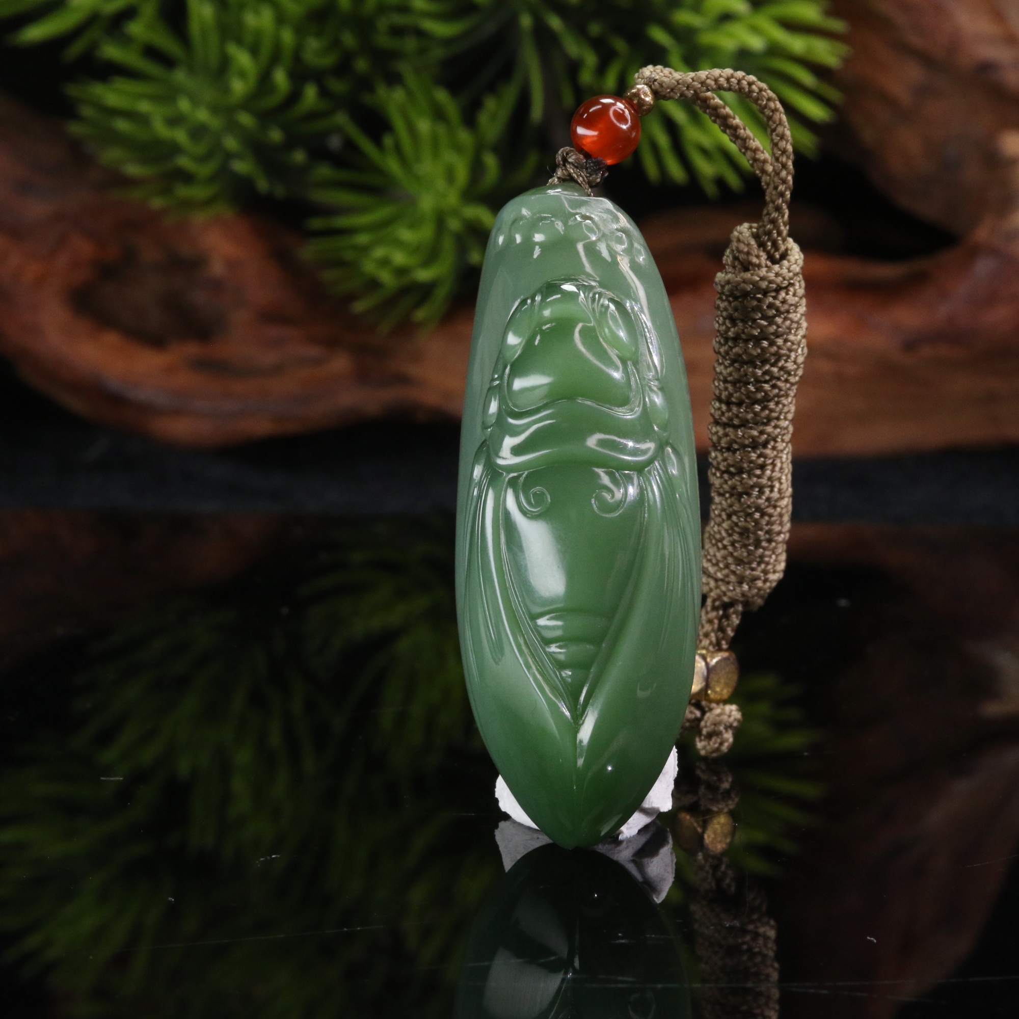 24和田玉碧玉猫眼一鸣惊人吊坠/901606北京中保拍卖