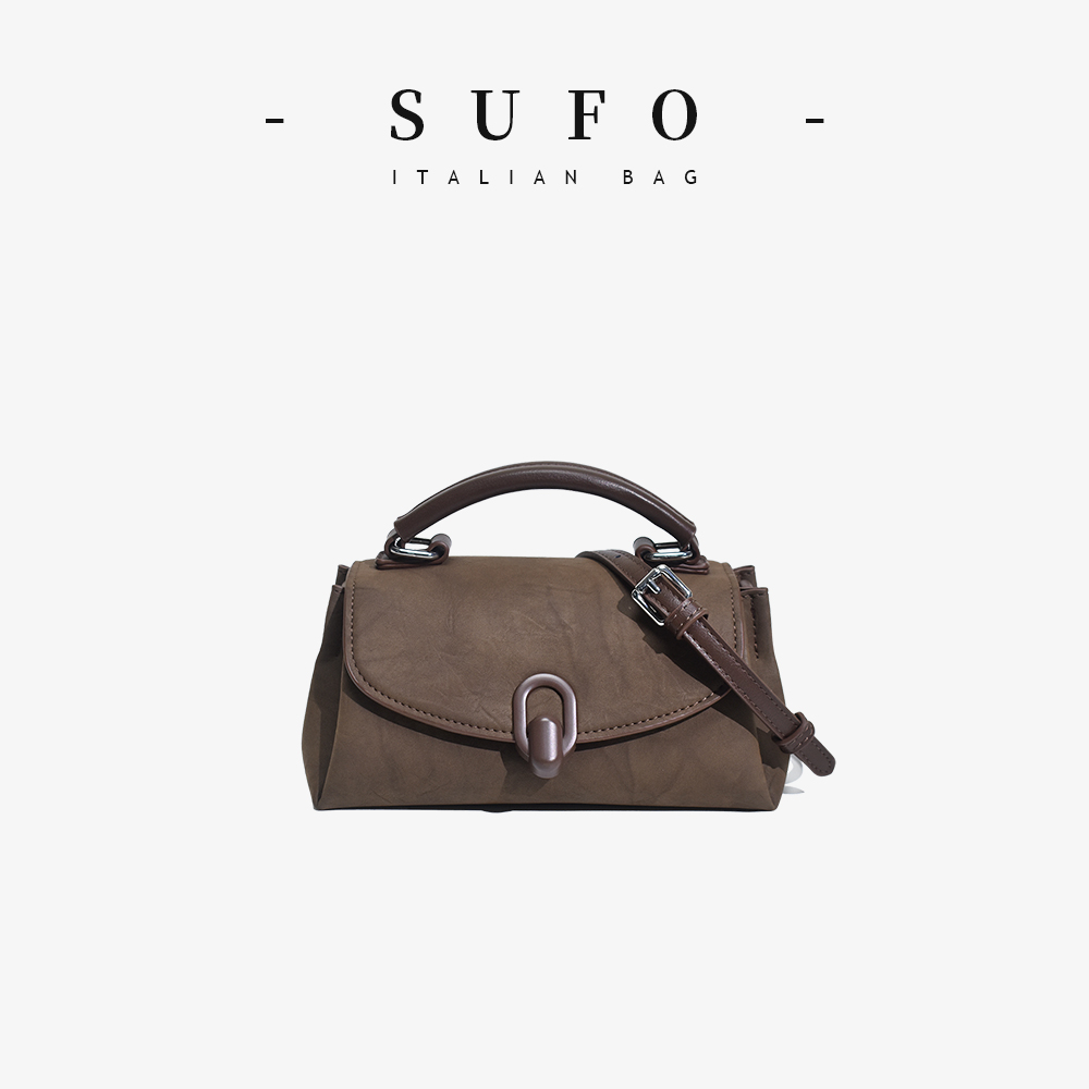SUFO/尚芙手提斜跨包真皮小方包轻巧女包高级轻奢百搭通勤大容量