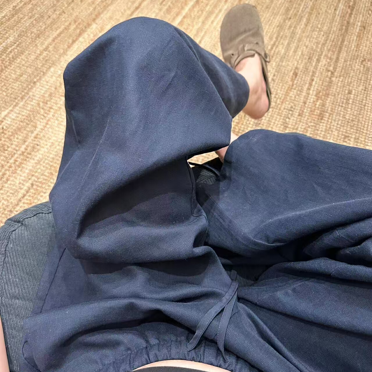 美树 LH STUDIO-老钱风薄款亚麻宽松慵懒风直筒阔腿休闲裤 20555