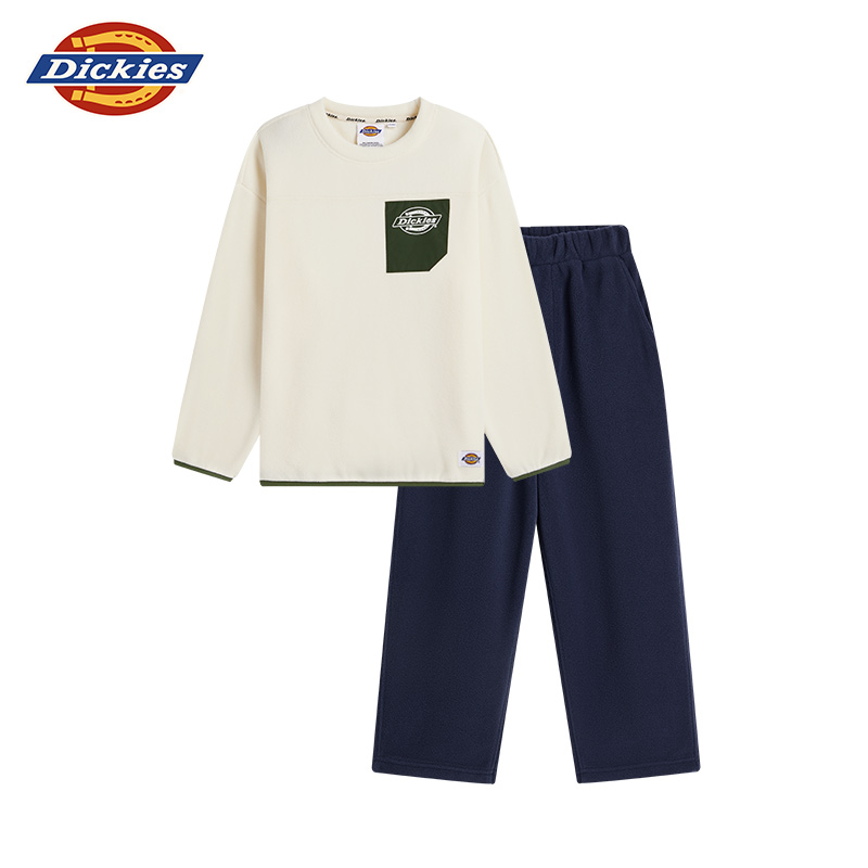 Dickies儿童2024年新款摇粒绒绒感长袖裤子两件套男女童套装