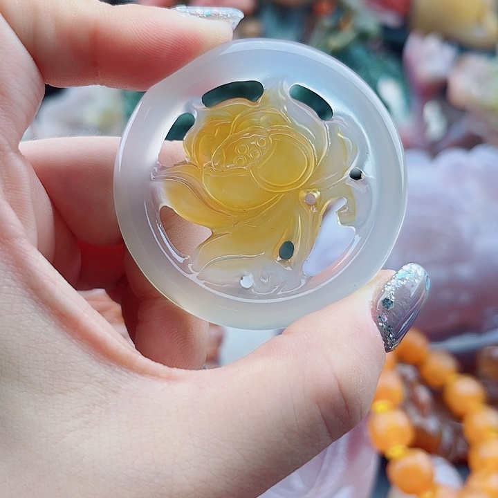 吊坠玛瑙未镶嵌心**禅