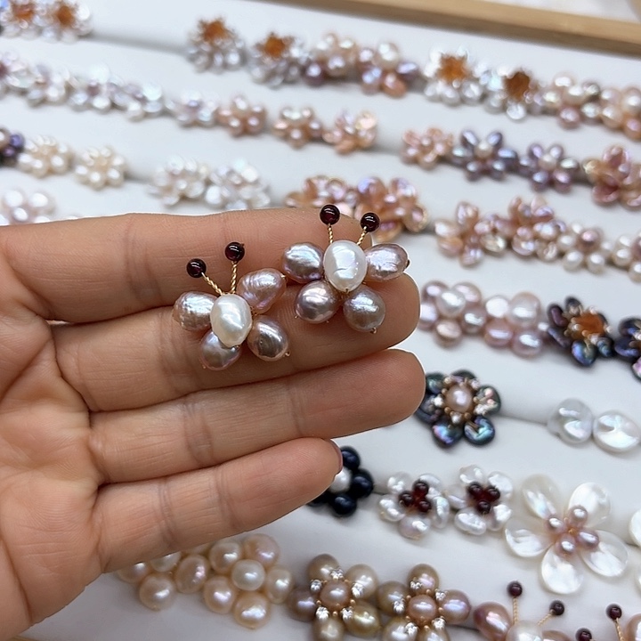 淡水珍珠发饰银S925镶嵌