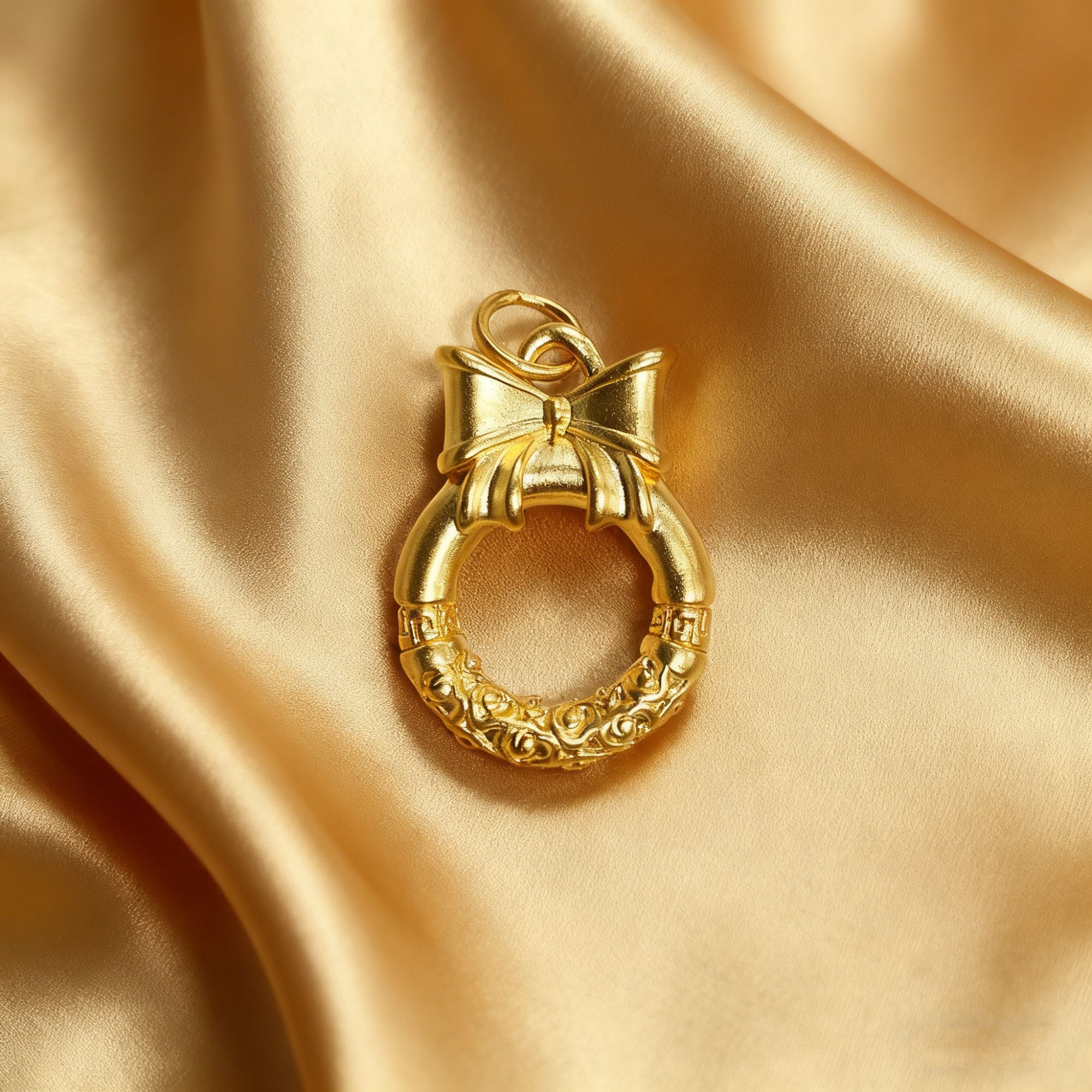 【黄金】足金999大蝴蝶结平安扣 5D工艺CY435