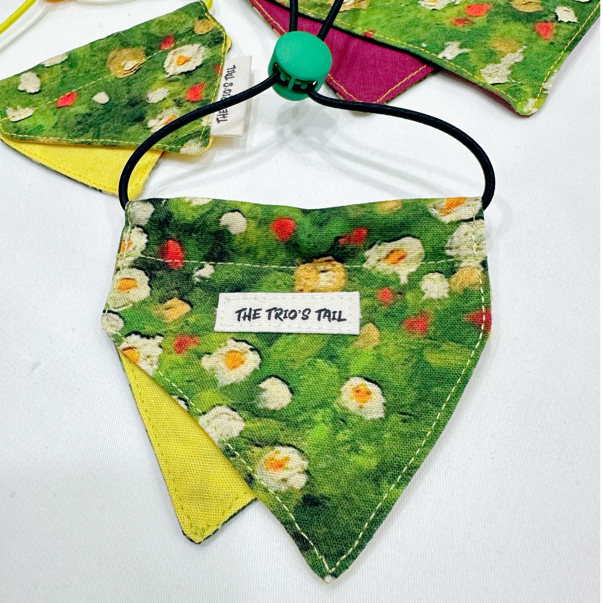 手工自制莫奈花园宠物三角口水巾宠物围兜小狗饰品小猫围脖装饰品