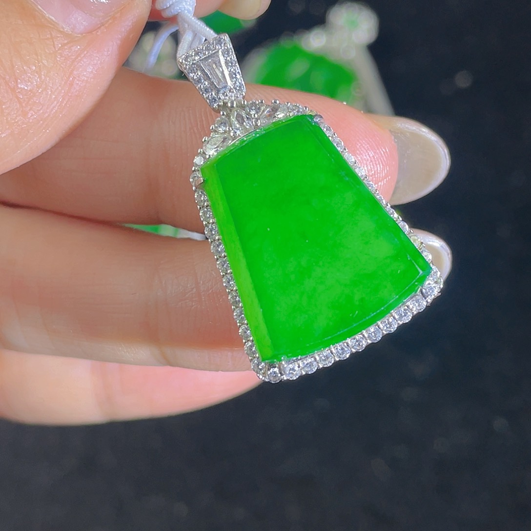 翡翠吊坠(不含链)银S925镶嵌