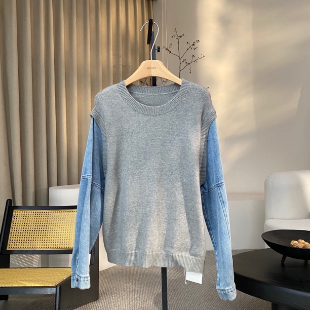 【墨涵精选】韩版气质百搭休闲针织衫1981