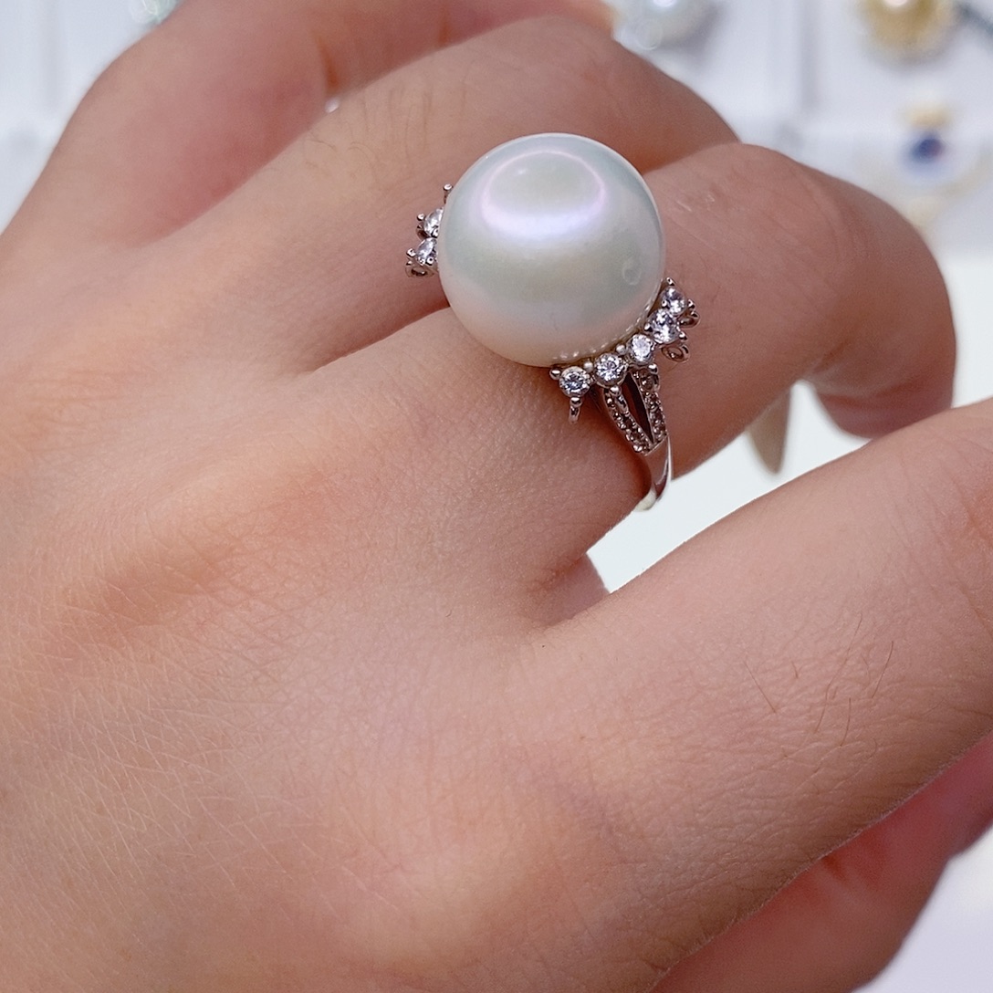 淡水珍珠戒指银S925镶嵌
