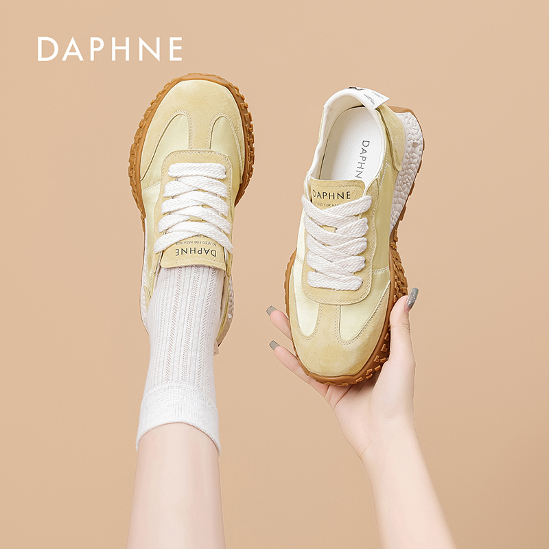 达芙妮潮流德训鞋2025秋夏网红爆款时尚阿甘鞋百搭厚底休闲鞋女NI