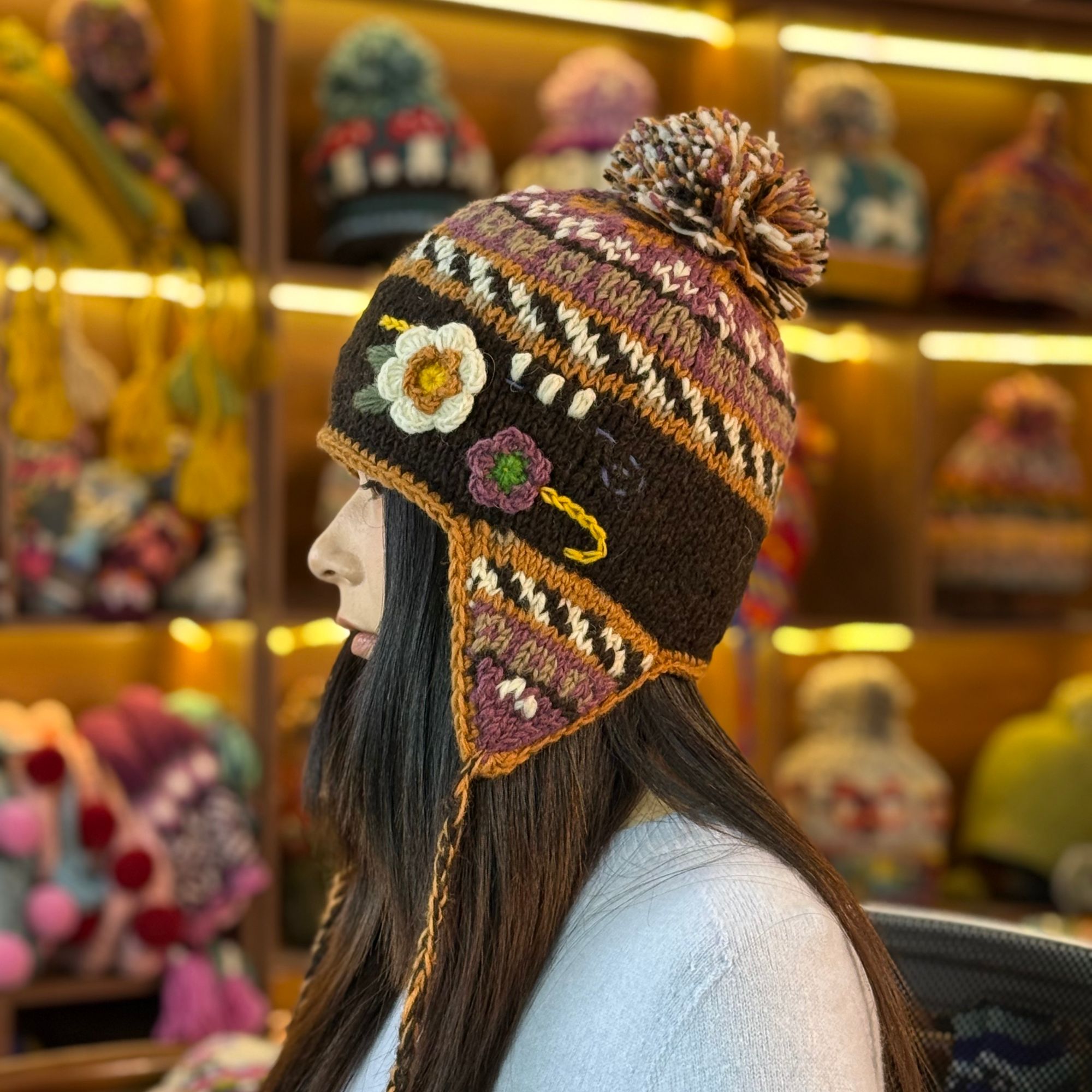 秋冬森系休闲风轻职风极简风手工针织帽子冷防风高级帽子女秋冬