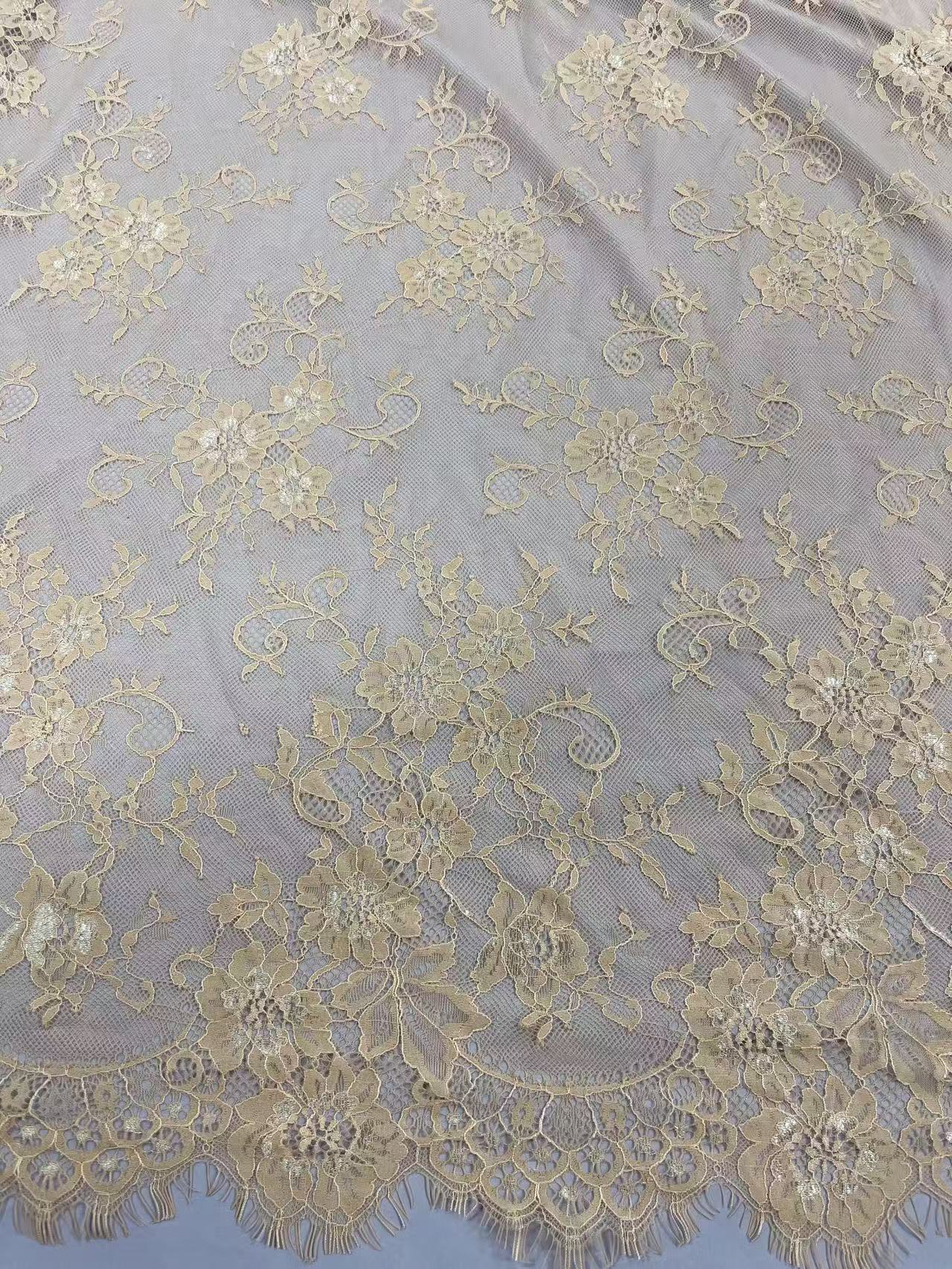 蕾丝宋锦高档做打底衫布料舒适柔软睫毛110婚纱布墙面装饰画