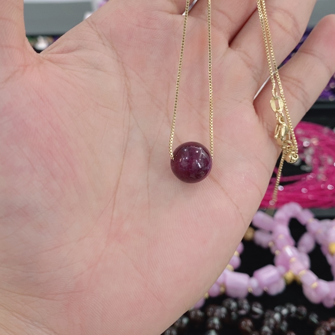 吊坠银S925镶嵌红宝石