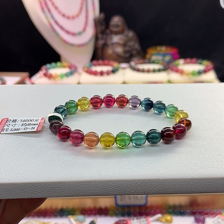 碧玺手链未镶嵌老矿色标8mm