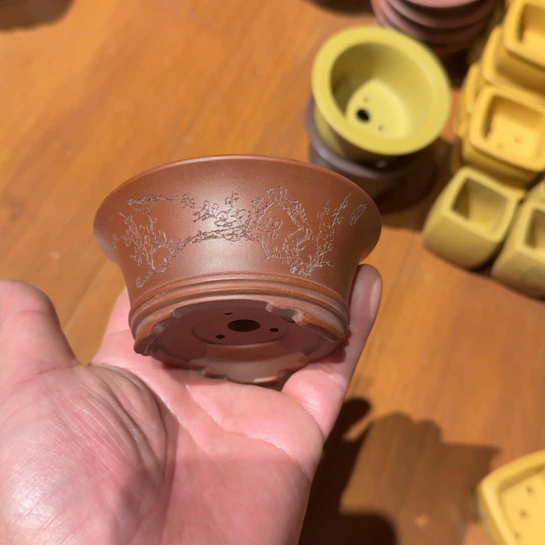 紫砂花盆原矿紫泥