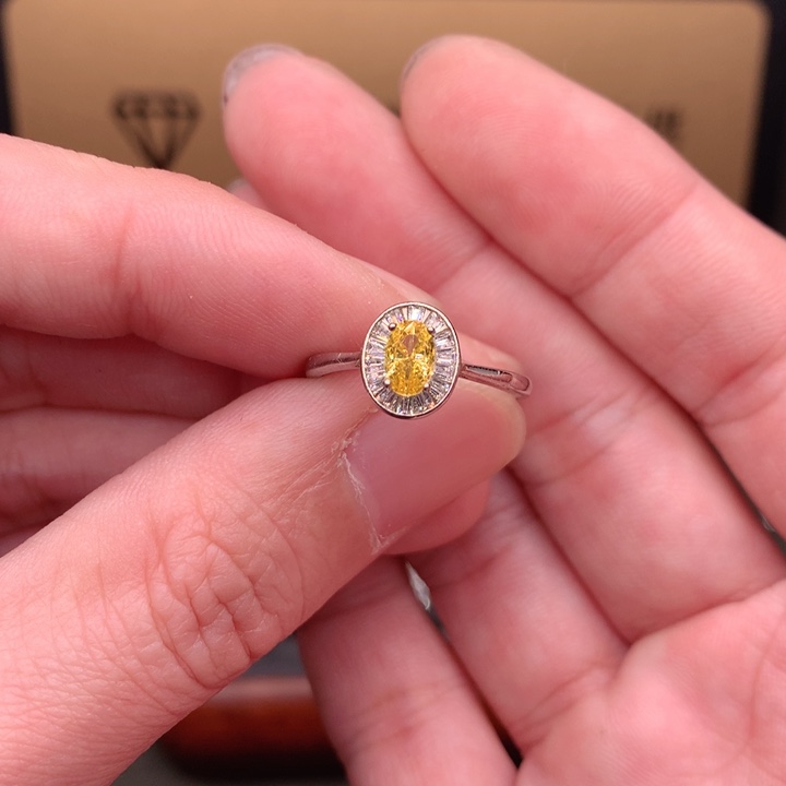 银S925镶嵌彩色蓝宝石戒指