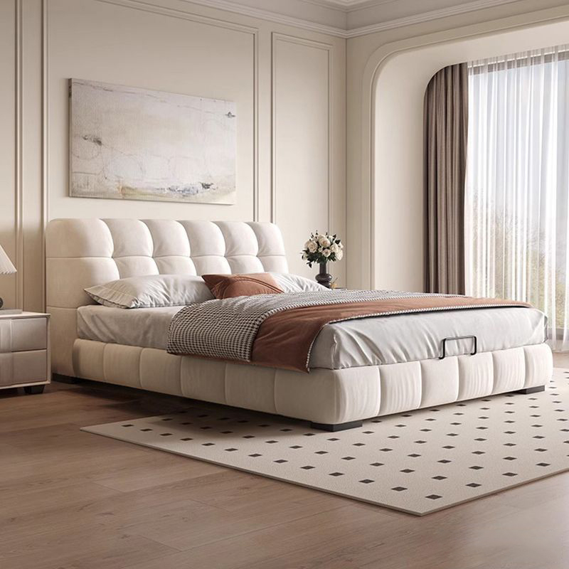 【苏宁小店专属】奶油风意式极简布艺云朵主卧室双人大床轻奢软包床