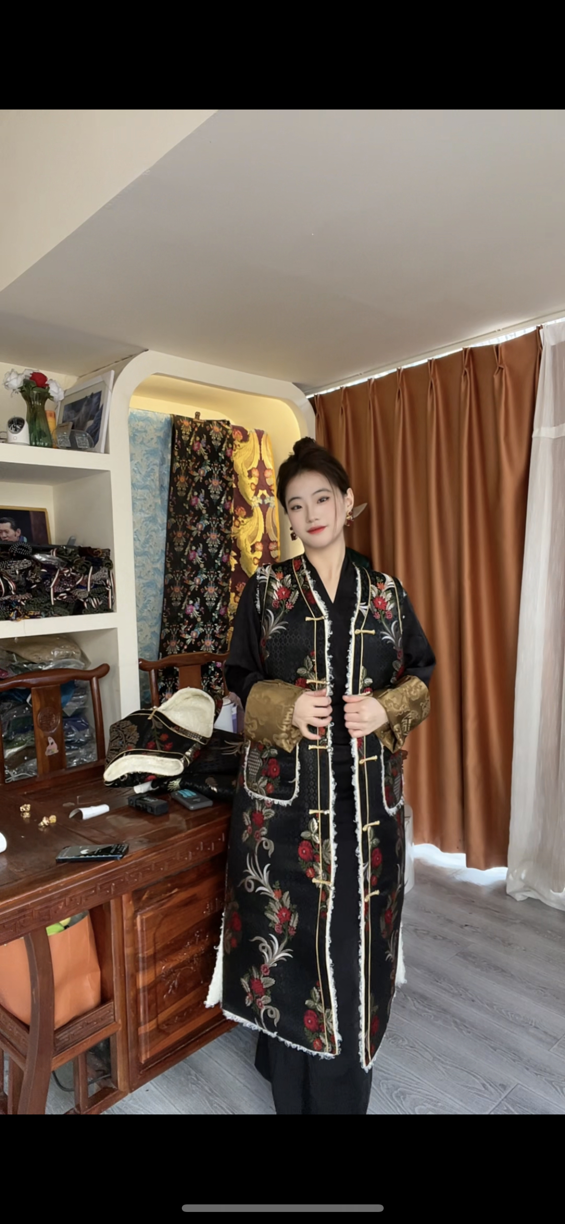 藏衣领新款长款马甲
