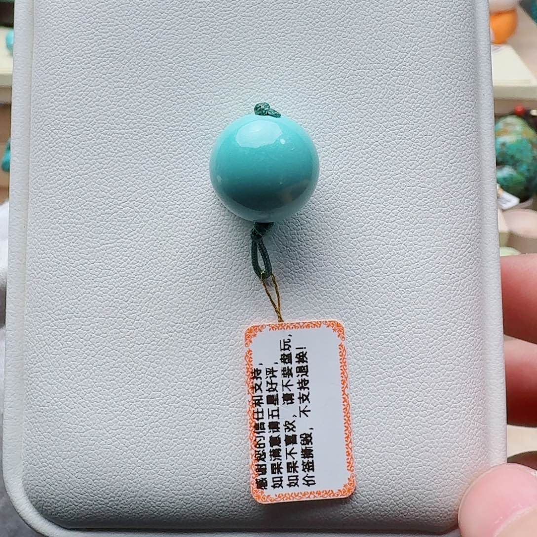 绿松石未镶嵌高瓷绿特色水波纹马鞍戒