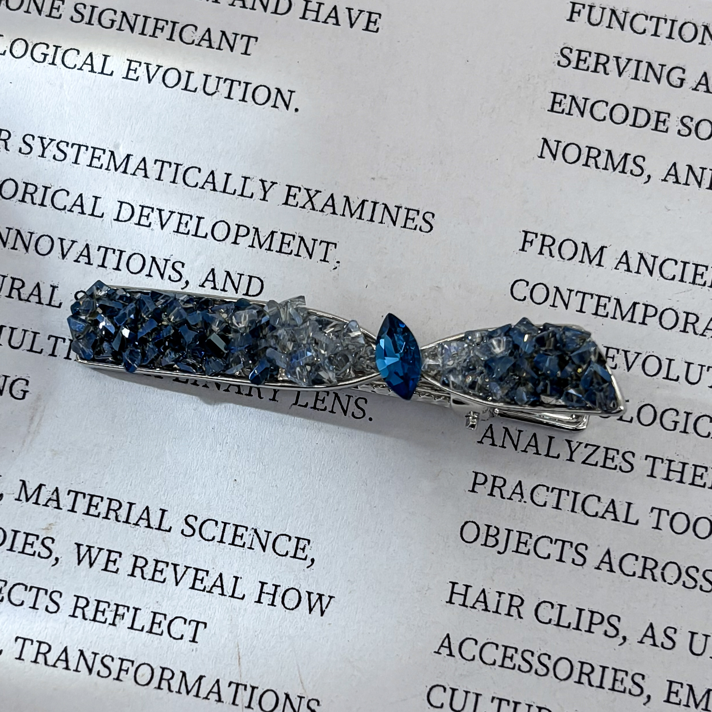 【HP·轻奢】碎冰冰深海蓝压夹6CM-2019