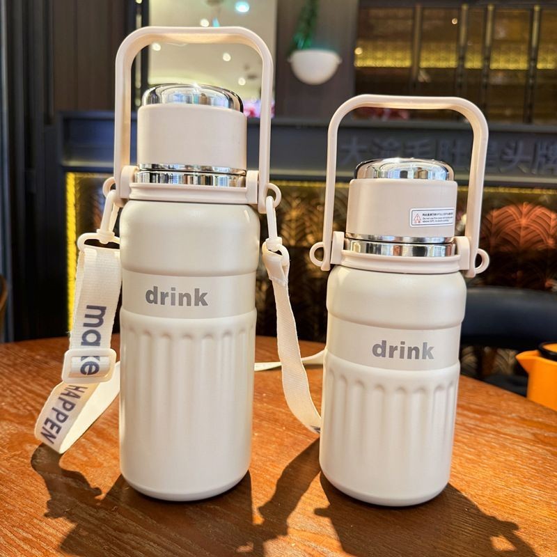 保温杯2025新款学生上学专用吸管水壶女手提大容量不锈钢水杯MAH