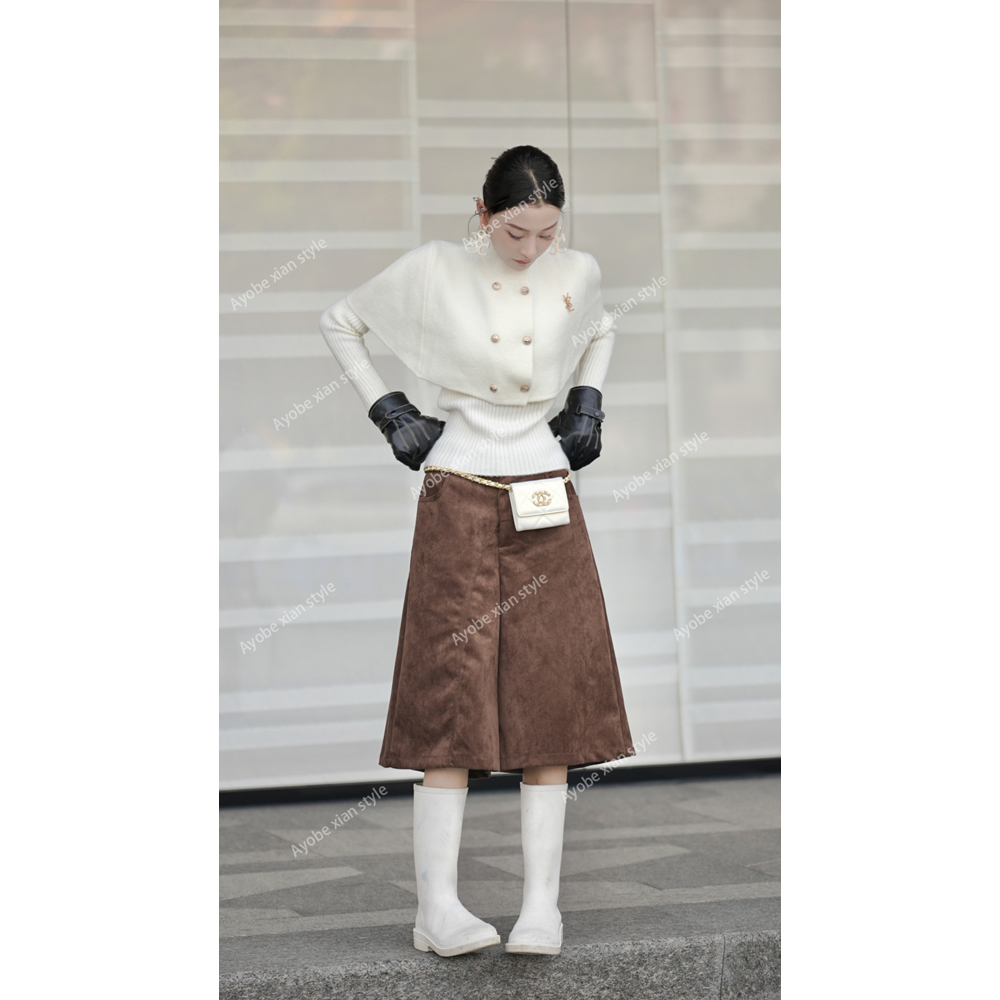 【AYOBE】小贤  轻奢绵羊绒赫本风复古时尚真两件斗篷