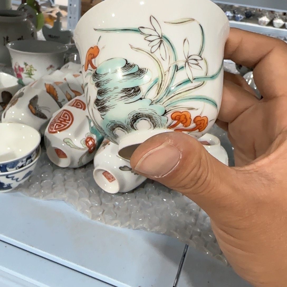 瓷片摆件手绘瓷器全部处理